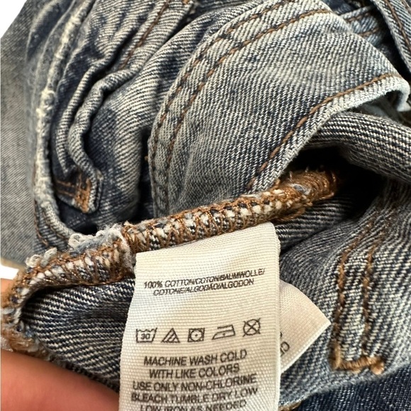 Free People 100% Cotton Button Fly Distressed Jeans Short Pants Size 27 - Picture 14 of 16